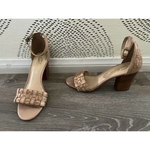 Sbricca Heels Sandals Nude Leather Made In Brazil Size 8